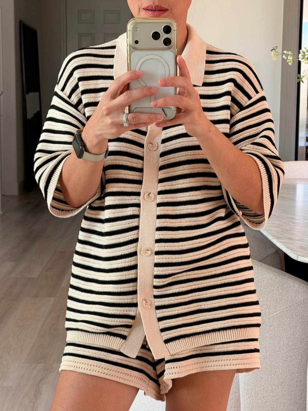 Beige & Black Striped Set size xs